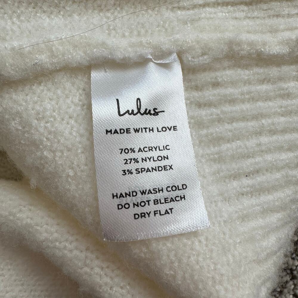 Lulus Nancie colorblock white & beige knit crewneck sweater size S - Picture 7 of 11